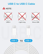 CXX iPhone 17/16/15 Fast Charger [3-Pack] 20W USB C Wall Charger with 6FT C-to-C Cable Compatible with iPhone 17/16/15 Series, USB-C iPad Pro/Air/Mini & More