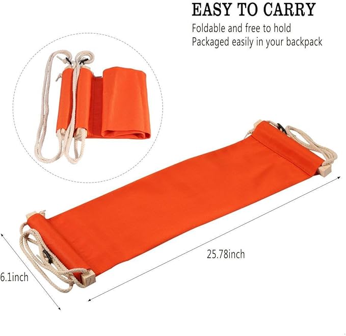 Home-organizer Tech Portable Adjustable Foot Hammock for Corner Desk Office Foot Rest Mini Under Desk Foot Rest Hammock for Home, Office, Airplane, Travel, Study and Relaxing (Red White Strip)