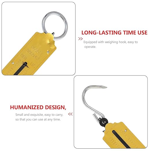 2pcs Portable Mechanical Hanging Hook Scales 50kg Vertical Spring Balance Handheld Food Produce Fish Weighing Scale for Luggage Travel Outdoor Use