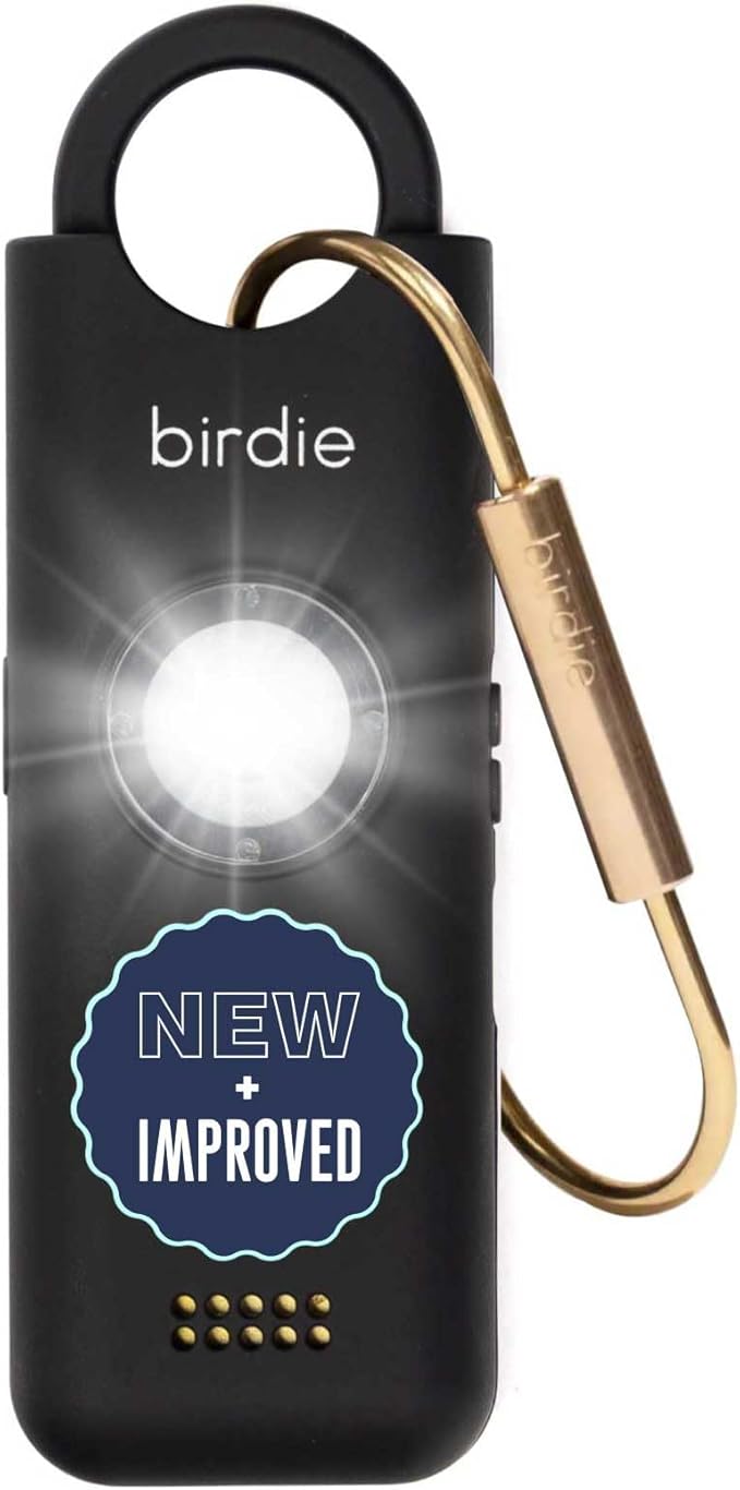 She’s Birdie 3.0 New Version – The Original Personal Safety Alarm for Women by Women–Loud Siren, Flash Light and Rechargeable Battery in a Variety of Colors (Charcoal Black)