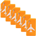 6 Pack Silicone Luggage Tag for Suitcases with Stainless Loop, Privacy Protection Travel Bag Tags Perfect to Quickly Spot Baggage Handbag (Orange)