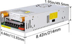 DROK 48V Power Supply, AC 110V/220V to DC 0-48V 0-10A 480W Buck Converter, Volt Amp Adjustable Adapter Regulated 5V 12V 24V 30V 36V 48V Volt Switching Voltage LED Transformer Charger for Computer