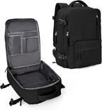 Large Travel Backpack Women Carry On Hiking Backpack Waterproof Outdoor Sports Casual Daypack Personal item Travel Bag Airplane Essentials Spirit Airline Flight Approved Shoes Compartment Men,Black