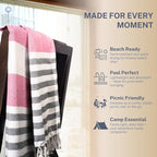Cotton Turkish Beach Towel with Towels Oversized 36"x72" Pool Absorbent Extra Large Quick Dry Sand Travel Towel (Rosé Obsidian, 4 Pack)