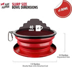 Tuff Pupper SuperBigSlurp Collapsible Dog Bowls, Extra Large Capacity, Portable, Food Safe, Odorless, Non-Toxic Silicone