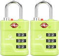 SURE LOCK TSA Approved Luggage Lock – 3-Digit Resettable Combination Padlock with Open Alert Red Dot, Large Easy-Read Dials for Suitcases, Backpacks, Gym & School Lockers