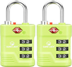 SURE LOCK TSA Approved Luggage Lock – 3-Digit Resettable Combination Padlock with Open Alert Red Dot, Large Easy-Read Dials for Suitcases, Backpacks, Gym & School Lockers