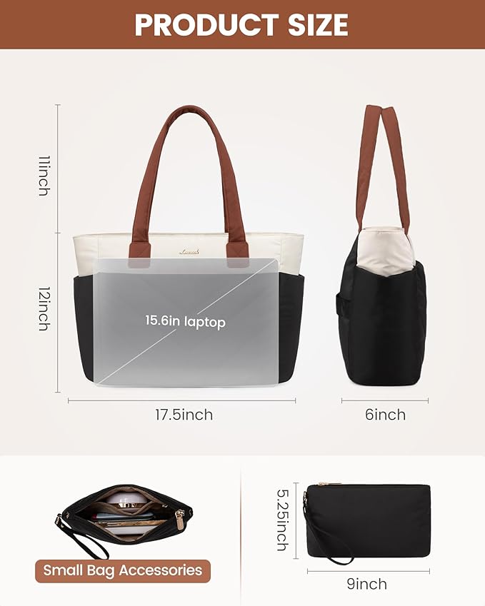 LOVEVOOK Tote Bag for Women, Puffer Work Travel Handbag with Zipper for Teacher Nurse, Quilted Cute Laptop Shoulder Gym Bag