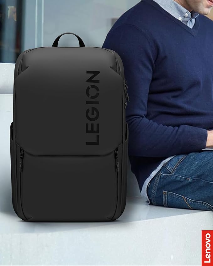 Lenovo Legion Gaming Laptop Backpack GB800, 21L Capacity, Fits 17-inch Laptops, Water Resistant, Three Main Compartments & 19 Specialiized Pockets, Black