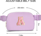Gitus Initial Belt Bag Fanny Pack Crossbody Bag for Girls Birthday Gifts Age 8-10 Teen Girl Gifts Trend Stuff Personalized Letter Gifts for Daughter Sister (Lavender-A)