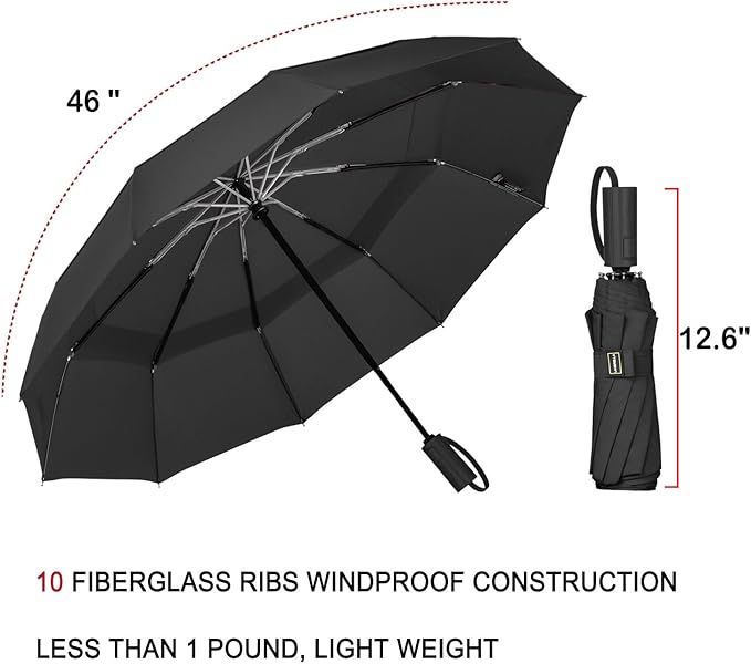 LANBRELLA Umbrella Windproof Compact Travel Umbrella Auto Open Close for Rain