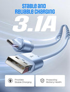 LISEN Coiled USB C Cable, 2 Pack for Android Auto & CarPlay Cable, Short USB A to USB C Cable Compatible with iPhone 17/16/15, Samsung Galaxy S25/S24/S23 A15/A14, Google Pixel 9/8, Blue 4FT