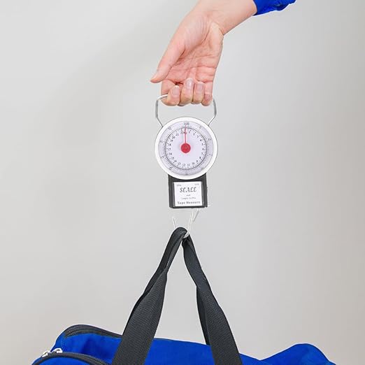 TOYANDONA Portable Manual Hanging Scale with Non-Slip Big Handle Lightweight Travel Luggage Weight Scale with Accurate Sensor for Bags and Suitcases Compact 7.48In Size
