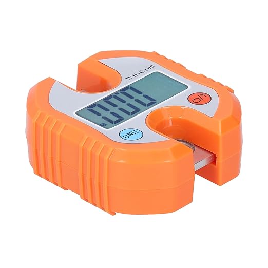 FTVOGUE Digital Hanging Scale, Portable Electronic Hook Scale with Double Accuracy Display for Grocery Shopping and Luggage, 150kg Capacity (Orange)