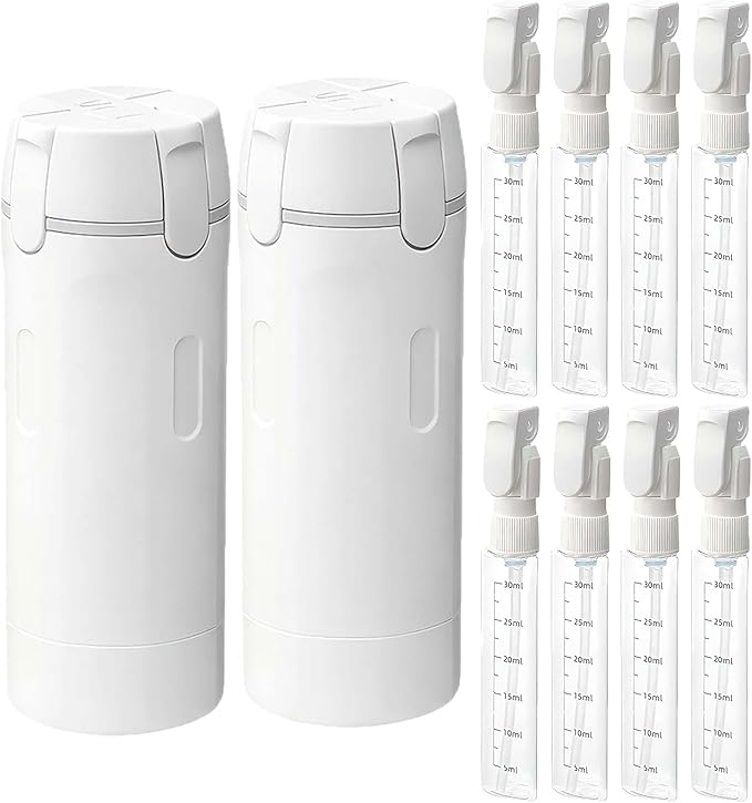 AprYew 4 in 1 Travel Dispenser Bottles Refillable, 4 Pack 30ML Travel Bottles for Toiletries, Travel Size Shampoo and Conditioner Bottles,for Vacation Business Trip (2PC Mix C)