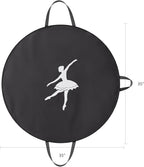 KEEGH Girls Tutu Garment Bag 35 Inch Ballet Tutu Bag, Foldable Dance Costume Garment Bag for Hanging Clothes, Pancake Dance Bag for Dancers with Handle Strap for Travel or Storage, Black