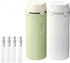 2026 New 4 in 1 Travel Dispenser Bottle, Refillable Leak Proof Travel Bottles for Toiletries, Portable Travel Containers Cream Transparent with Scale and Label for Shampoo Lotion Conditioner (#2 Sets)