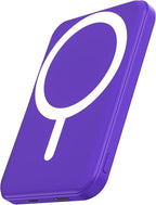 podoru for Magsafe Battery Pack, 5000mAh Magnetic Power Bank with Type-C Cable 20W PD Fast Charging Lighting Input Wireless Portable Charger for iPhone 17/16/15/14/13/12/ All Series-Demon Purple