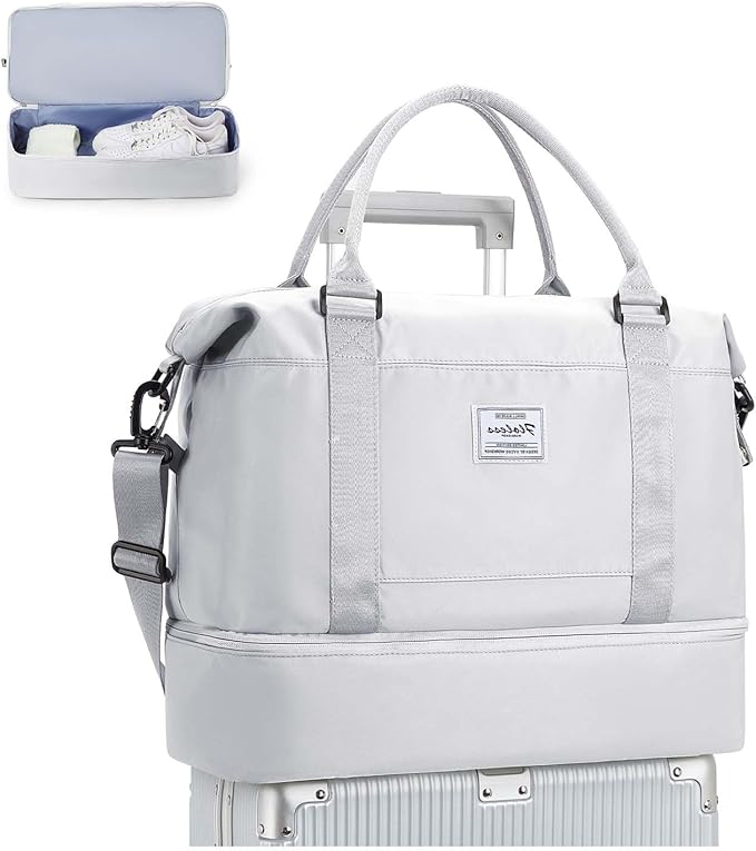 Travel Duffel Bag, Sports Tote Gym Bag, Shoulder Weekender Overnight Bag for Women