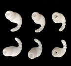 Sports Earbud Stabilizers Fins Wing Noise Isolation Replacement Eartips Adapters for in Ear Earphones 4mm to 6mm Nozzle Attachment 3 Pairs Left and Right (White)