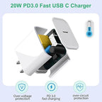 iPhone 16 15 Charger Fast Charging,3Pack 20W Fast Charging USB C Charger with 10Foot Long Type C to C Cable Cord TypeC Block Brick for iPhone 17/16e/16/16Pro/16 Plus/16 ProMax/15 Pro,iPad Air/Pro/Mini