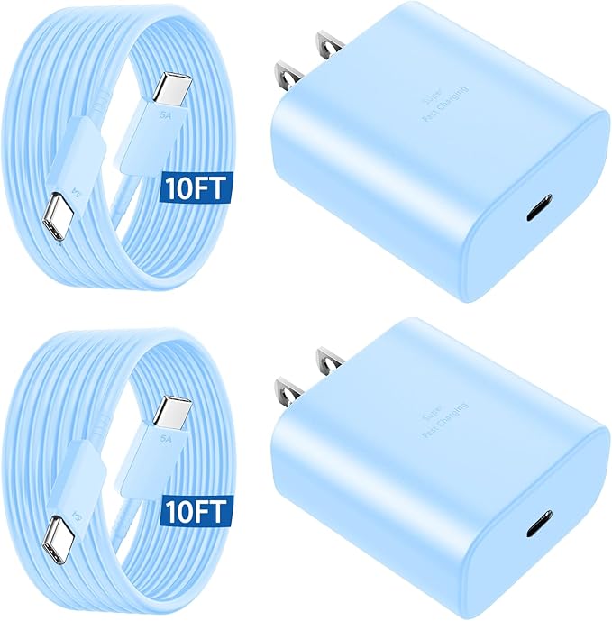 45W USB C Super Fast Charger Type C Charger Fast Charging Android Phone Charger Block with 10FT Type C Charging Cable for Samsung Galaxy S26 Ultra/S26/S26+/S25/S25 Ultra/S25+/S24 Ultra/S23 Ultra/S22