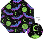 Windproof Compact Umbrellas for Rain - Neon Bat Moon Halloween Portable Lightweight Automatic Reverse Folding Umbrellas - Auto Open Close Cute Small Umbrella for Commute, Car, Backpack, Purse