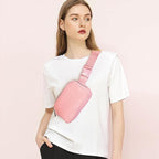 Belt Bag for Women Fanny Pack Crossbody Bags for Women Fashion Waist Packs with Adjustable Strap Gifts for Teenage Girls Women Men (Light Pink)