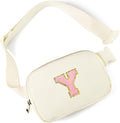 Gitus Personalized Gifts Birthday Gifts for Girls Fanny Pack Cross Body Bags with Initial Letter Preppy Stuff Gifts for Her Girlfriend Wife Sister Friends Mom (Ivory-Y)
