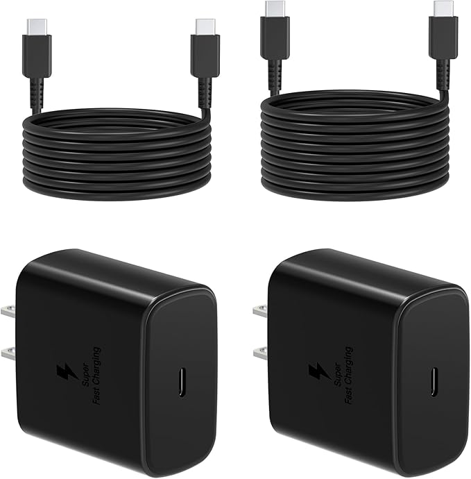 45W Samsung Super Fast Charger Block, 2Pack Type C Fast Charging Block with 3FT 6FT USB C Charger Cable Compatible with Samsung Galaxy S24 S23 S22 S21 Ultra/S20/S20 Ultra/Note 20 Ultra
