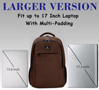 MATEIN Laptop Backpack, Extra Large TSA Friendly 17.3 Inch Travel Computer Backpack, Anti Theft Carry On Flight Approved Business Work College Backpack Bag for Men Women, Brown