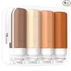 Redfly Travel Bottles for Toiletries, Tsa Approved 3oz Travel Size Containers, Leak Proof Travel Size Toiletries Bottles Silicone, BPA Free Refillable Essentials for Shampoo Conditioners, Apricot
