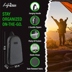 Life2Go 12 Piece Stainless Steel Camping Cooking Utensils Set, Portable Outdoor Kitchen Kit with Chef Knife, Tongs, Spatula, Scissors, Camp Cooking Gear with Carry Case for Hiking, BBQ & Travel, Gray