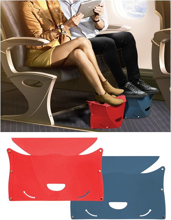 Fizzest Travel Foot Rest for Airplane Long Flights，Plane Footrest Hammock，Feet Leg Rest for Air Travel，Airplane Foot Hammock for Adults，Two Pieces