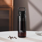 Cold Brew Coffee Maker 15oz, Iced Coffee Maker with Fine Mesh Filter,Cold Brew Travel Cup,Leakproof and Portable Lid (Black)
