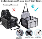 GENORTH Dog Car Seats for Small and Medium Dogs,Portable Puppy/Pet Car Booster Seat with Clip-On Leash and Mesh Window for Pet Up to 20 lbs