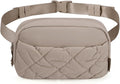 BAGSMART Puffy Fanny Packs for Women Crossbody Belt Bag with Adjustable Strap, Quilted Waist Pack Purse for Traveling Shopping Workout