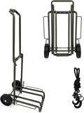 Folding Hand Truck Dolly Lightweight Aluminum Luggage Cart - 220lbs Capacity with Elastic Bungee Cord for Travel & Shopping