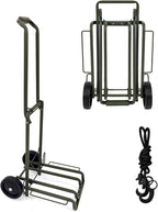 Folding Hand Truck Dolly Lightweight Aluminum Luggage Cart - 220lbs Capacity with Elastic Bungee Cord for Travel & Shopping
