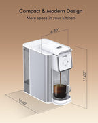 SIFENE Single Serve Coffee Machine, 3 in 1 Pod Coffee Maker For K-Pod Capsule, Ground Coffee Brewer, Leaf Tea Maker, 6 to 10 Ounce Cup, Removable 50 Oz Water Reservoir, White