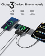 podoru for Magsafe Power Bank, 10000mAh Magnetic Portable Charger with 22.5W PD Fast Charging USB-C Cable LED Display Wireless Battery Pack for iPhone 17/16/15/14/13/12 Series-Black
