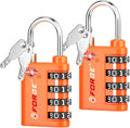 Forge Dual-Opening: Key or Combination Lock, TSA Approved Lock for Luggage, Pelican case, Travel, Gym, School, Luggage Combination Lock, Travel Bag Lock (Orange 2 Pk)