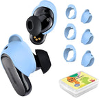 [3 Pairs] Ear Tips Cover for Bose QuietComfort Earbuds II (2022) &Bose QuietComfort Ultra Earbuds (2023), Silicone Sport Ear Hook Cover, Anti-Slip Replacement Eartip Accessories (S,M,L) (Blue)