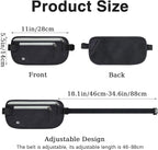 FuninCrea Waterproof Hidden Money Belt for Travel, Anti-Theft Belt Bag with RFID Blocking Function Adjustable Slim Waist Bag with 2 Zipper Pockets & 1 Back Pocket for Travel Running (B, Black & Grey)