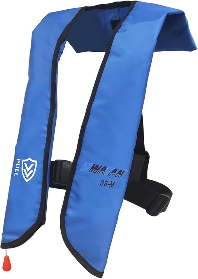 Manual Inflatable Life Jacket| Inflatable PFD Vest Adult| Life Vest for Adults| Outdoor Water Sports| Supports up to 330 lbs|33g of Carbon Dioxide Cylinder