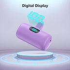 [2 Pack] Mini Portable Charger 5000mAh,Ultra-Compact 15W PD Fast Charging Power Bank,LCD Display Cute Battery Pack Backup Charger Compatible with iPhone 14/14 Pro Max/13 Pro/12/11/XR/8/7-Green+Purple
