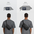 tomtoc 1.5L Sling Bag with RFID Blocking, Crossbody Bag Minimalist Chest Shoulder Pack for Men and Women, Water-resistant Lightweight Casual Waist Fanny Pack for Travel, Daily Use