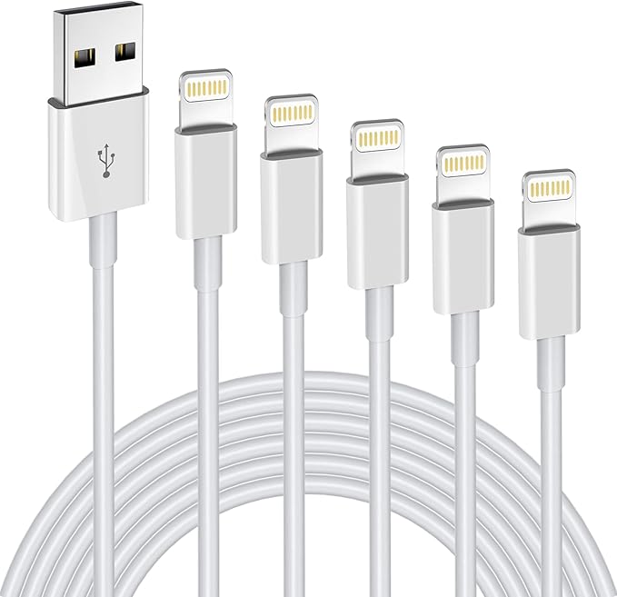 iPhone Charger 5Pack 6FT MFi Certified Lightning Cable Fast Charging Cords Apple Charger Compatible with iPhone 14 13 12 11 XS XR X Pro Max Mini 8 7 6S 6 Plus 5S SE iPad iPod AirPods