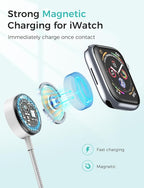 Travel Essentials,4 in 1 for Apple Watch Charger/iPhone Charger/Multi Charging Cable,2026 Cruise Vacation Essentials,USB C/L/Micro Portable Charger for iWatch 11-1/iPhone 17-12,Car,eBook Reader-4FT
