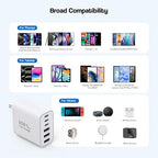 3 Pack 65W GaN Type C Wall Charger Block,6-Port Fast Charging Block,PD USB C Plug Adapter+QC Plug Compatible with Apple iPhone 17/17 Air/16E/16Pro Max/16Plus/16/15/14/13/12/11/XS Max,iPad Pro,AirPods